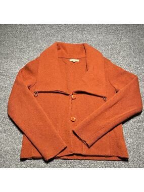 Vintage Mary Firenze Sweater Womens Small Cardigan Orange Wool Blend Cozy Italy